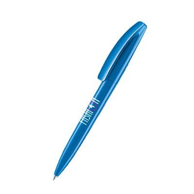 Branded Promotional SENATOR BRIDGE POLISHED PLASTIC BALL PEN in Full Blue Pen From Concept Incentives.