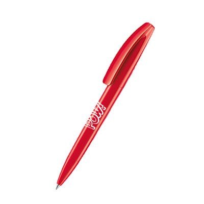 Branded Promotional SENATOR BRIDGE POLISHED PLASTIC BALL PEN in Strawberry Red Pen From Concept Incentives.