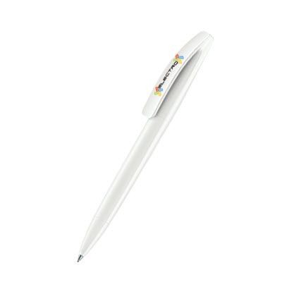 Branded Promotional SENATOR BRIDGE POLISHED PLASTIC BALL PEN in White Pen From Concept Incentives.