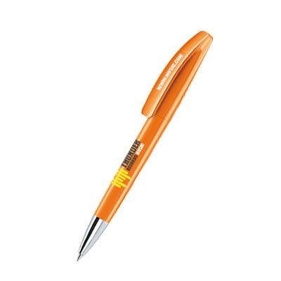 Branded Promotional SENATOR BRIDGE POLISHED PLASTIC BALL PEN with Metal Tip in Orange Pen From Concept Incentives.