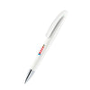 Branded Promotional SENATOR BRIDGE POLISHED PLASTIC BALL PEN with Metal Tip in White Pen From Concept Incentives.