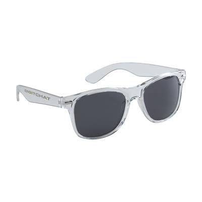 Branded Promotional MALIBU TRANS SUNGLASSES in Transparent White Sunglasses From Concept Incentives.