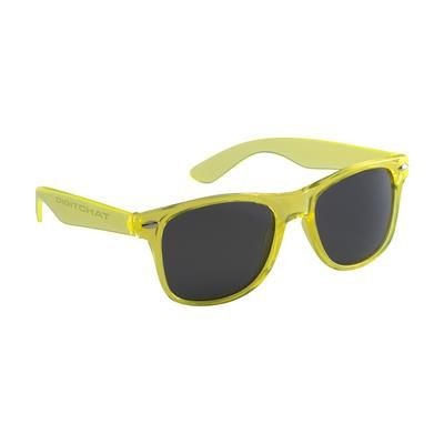 Branded Promotional MALIBU TRANS SUNGLASSES in Transparent Yellow Sunglasses From Concept Incentives.