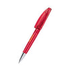 Branded Promotional SENATOR BRIDGE CLEAR TRANSPARENT PLASTIC BALL PEN with Metal Tip in Cherry Red Pen From Concept Incentives.