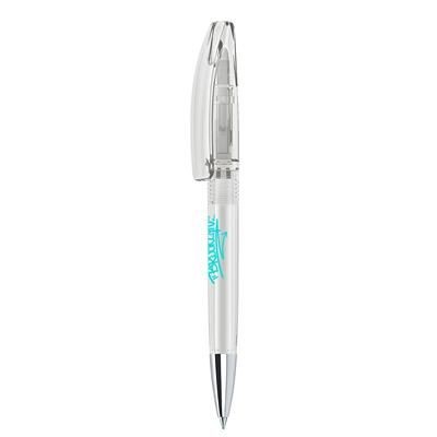 Branded Promotional SENATOR BRIDGE CLEAR TRANSPARENT PLASTIC BALL PEN with Metal Tip in Clear Transparent Pen From Concept Incentives.