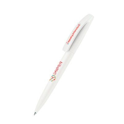 Branded Promotional SENATOR BRIDGE SOFT TOUCH BALL PEN in White Pen From Concept Incentives.