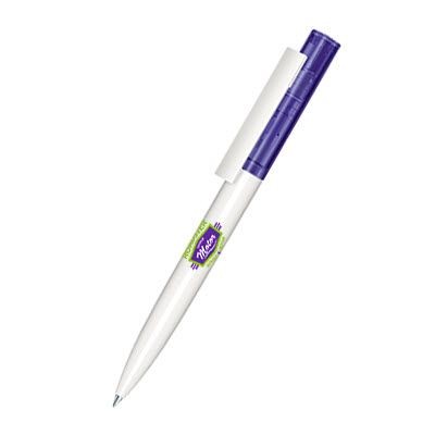 Branded Promotional SENATOR HEADLINER CLEAR TRANSPARENT BASIC BALL PEN in Purple Pen From Concept Incentives.