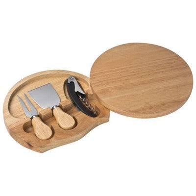 Branded Promotional PESCIA CHEESE CHOPPING BOARD in Brown Cheese Set From Concept Incentives.