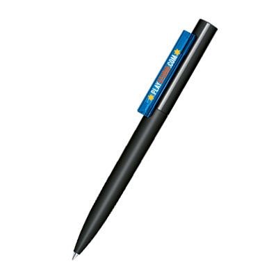 Branded Promotional SENATOR HEADLINER SOFT TOUCH BALL PEN in Full Blue Pen From Concept Incentives.