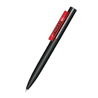 Branded Promotional SENATOR HEADLINER SOFT TOUCH BALL PEN in Strawberry Red Pen From Concept Incentives.