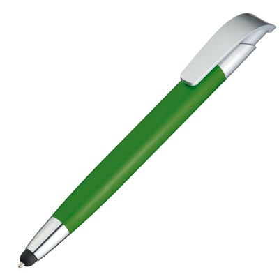 Branded Promotional DAVOS BALL PEN & TOUCH SCREEN STYLUS in Green Pen From Concept Incentives.