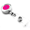 Branded Promotional 32MM ROUND PLASTIC NICKEL PLATED SKI-PASS HOLDER with Belt Clip Pull Reel Pass Holder From Concept Incentives.