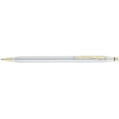 Branded Promotional CROSS CENTURY CLASSIC MEDALIST BALL PEN in Polished Chrome with 23 Carat Gold Trim Pen From Concept Incentives.