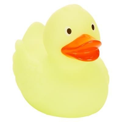 Branded Promotional GLOW in the Dark Duck Yellow Duck Plastic From Concept Incentives.