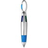 Branded Promotional 4 COLOUR BALL PEN in Silver & Pale Blue Pen From Concept Incentives.