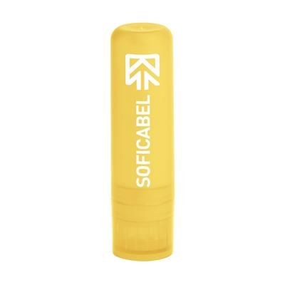 Branded Promotional FROSTBALM LIPBALM in Yellow Lip Balm From Concept Incentives.