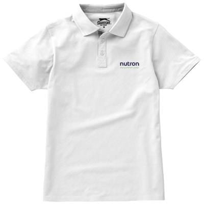 Branded Promotional HACKER SHORT SLEEVE POLO in White Solid Polo Shirt From Concept Incentives.