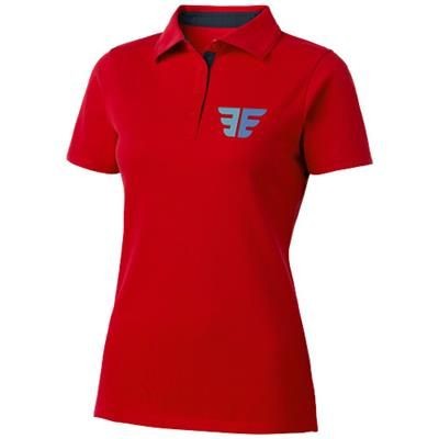 Branded Promotional HACKER SHORT SLEEVE LADIES POLO in Red-navy Polo Shirt From Concept Incentives.