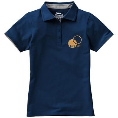 Branded Promotional HACKER SHORT SLEEVE LADIES POLO in Navy Polo Shirt From Concept Incentives.