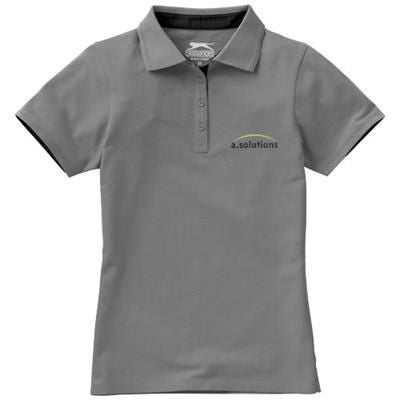 Branded Promotional HACKER SHORT SLEEVE LADIES POLO in Grey Polo Shirt From Concept Incentives.