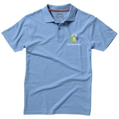 Branded Promotional ADVANTAGE SHORT SLEEVE MENS POLO in Light Blue Polo Shirt From Concept Incentives.