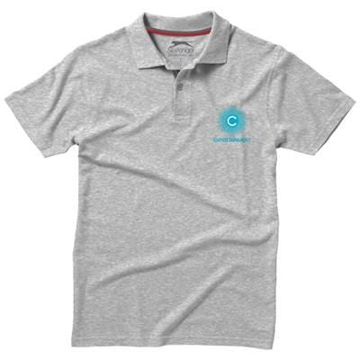 Branded Promotional ADVANTAGE SHORT SLEEVE MENS POLO in Grey Melange Polo Shirt From Concept Incentives.