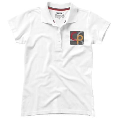 Branded Promotional ADVANTAGE SHORT SLEEVE LADIES POLO in White Solid Polo Shirt From Concept Incentives.