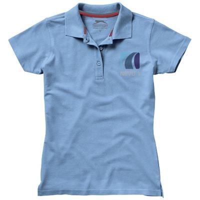 Branded Promotional ADVANTAGE SHORT SLEEVE LADIES POLO in Light Blue Polo Shirt From Concept Incentives.