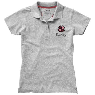 Branded Promotional ADVANTAGE SHORT SLEEVE LADIES POLO in Grey Melange Polo Shirt From Concept Incentives.