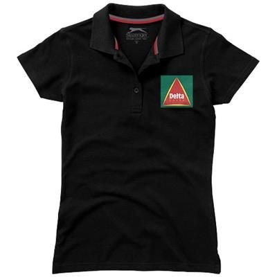 Branded Promotional ADVANTAGE SHORT SLEEVE LADIES POLO in Black Solid Polo Shirt From Concept Incentives.