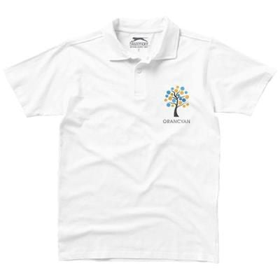 Branded Promotional LET SHORT SLEEVE MENS JERSEY POLO in White Solid Polo Shirt From Concept Incentives.