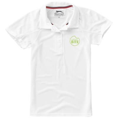 Branded Promotional LET SHORT SLEEVE LADIES JERSEY POLO in White Solid Polo Shirt From Concept Incentives.