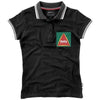 Branded Promotional DEUCE SHORT SLEEVE LADIES POLO with Tipping in Black Solid Polo Shirt From Concept Incentives.