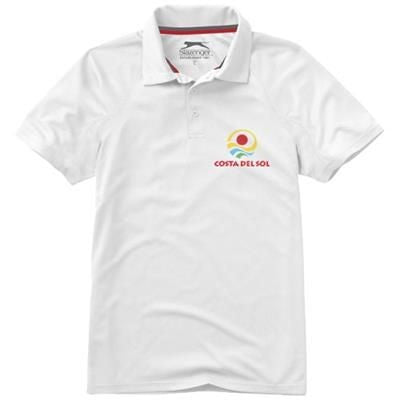 Branded Promotional GAME SHORT SLEEVE MENS COOL FIT POLO in White Solid Polo Shirt From Concept Incentives.