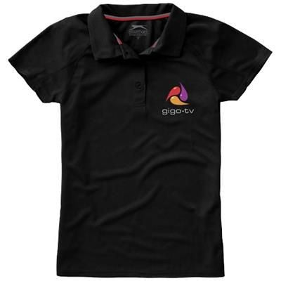 Branded Promotional GAME SHORT SLEEVE LADIES COOL FIT POLO in Black Solid Polo Shirt From Concept Incentives.