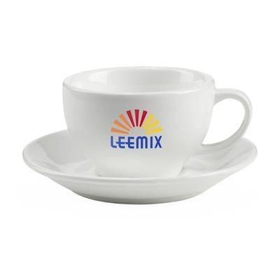 Branded Promotional SIENNA CUP & SAUCER in White Cup &amp; Saucer Set From Concept Incentives.