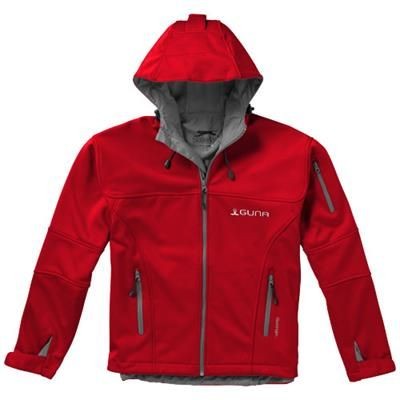 Branded Promotional MATCH SOFTSHELL JACKET in Red Jacket From Concept Incentives.