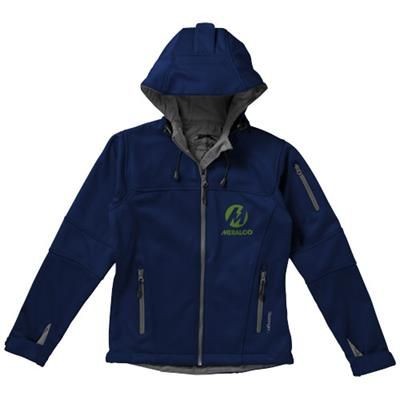 Branded Promotional MATCH LADIES SOFTSHELL JACKET in Navy Jacket From Concept Incentives.