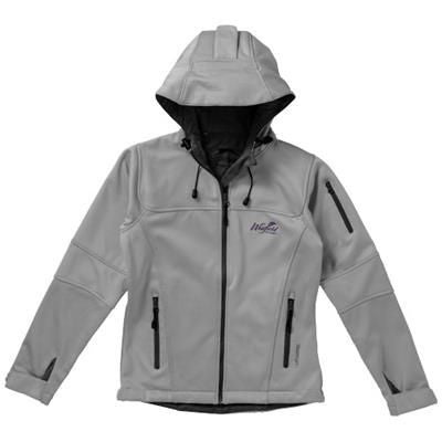 Branded Promotional MATCH LADIES SOFTSHELL JACKET in Grey Jacket From Concept Incentives.