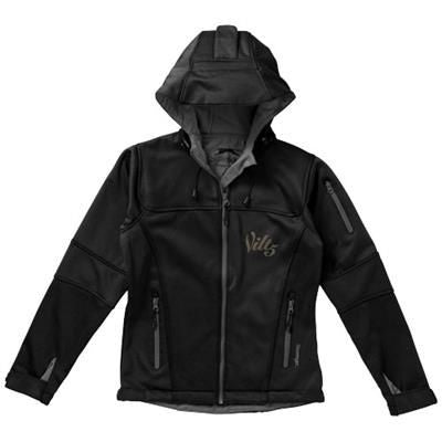 Branded Promotional MATCH LADIES SOFTSHELL JACKET in Black Solid Jacket From Concept Incentives.