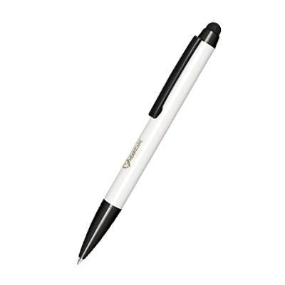 Branded Promotional SENATOR ATTRACT STYLUS BALL PEN-TOUCH PAD PEN in White Pen From Concept Incentives.