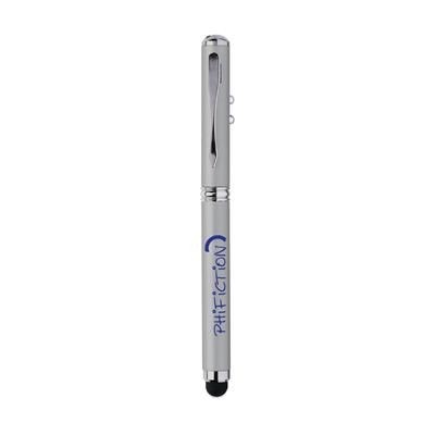 Branded Promotional 4-IN-1 MULTIFUNCTION PEN in Silver Pen From Concept Incentives.