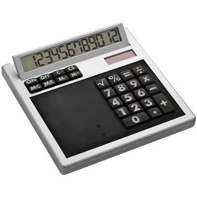 Branded Promotional CRISMA OWN DESIGN CALCULATOR with Insert in Black Calculator From Concept Incentives.