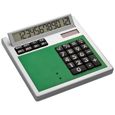 Branded Promotional CRISMA OWN DESIGN CALCULATOR with Insert in Green Calculator From Concept Incentives.