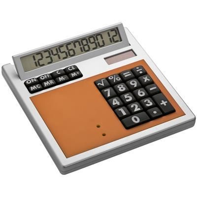 Branded Promotional CRISMA OWN DESIGN CALCULATOR with Insert in Orange Calculator From Concept Incentives.