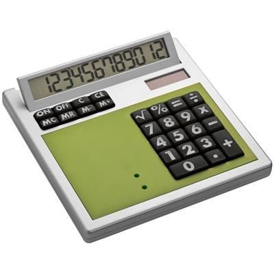 Branded Promotional CRISMA OWN DESIGN CALCULATOR with Insert in Apple Green Calculator From Concept Incentives.