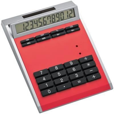 Branded Promotional CRISMA SMALL OWN DESIGN CALCULATOR with Insert in Red Calculator From Concept Incentives.