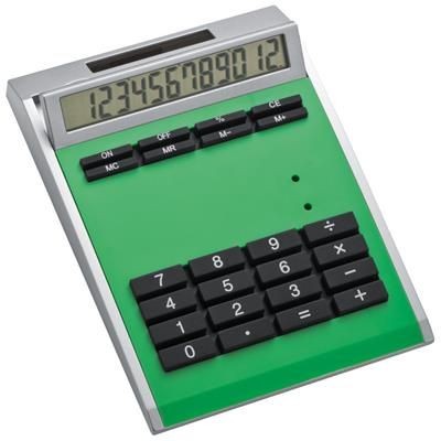 Branded Promotional CRISMA SMALL OWN DESIGN CALCULATOR with Insert in Green Calculator From Concept Incentives.