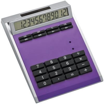 Branded Promotional CRISMA SMALL OWN DESIGN CALCULATOR with Insert in Violet Calculator From Concept Incentives.