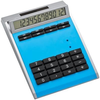 Branded Promotional CRISMA SMALL OWN DESIGN CALCULATOR with Insert in Light Blue Calculator From Concept Incentives.